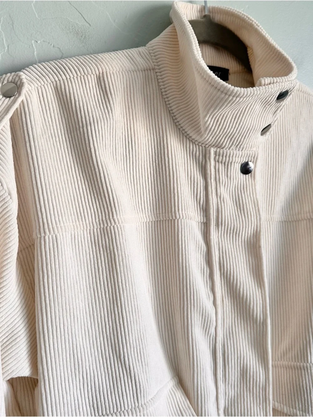 Blu Pepper Women’s Coastal Summer Cream‎ Corduroy Bomber Jacket Size Small EUC